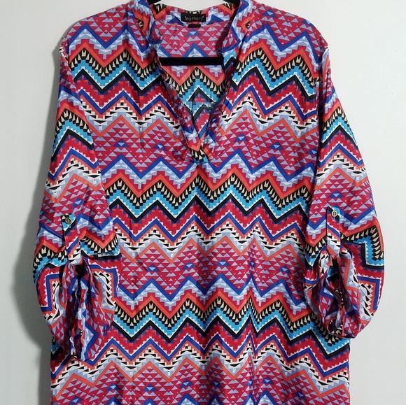 feathers Dresses & Skirts - Feathers colorful tribal print tunic dress, 2X